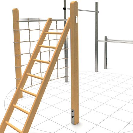 Double high bar with dip bars and two horizontal bars